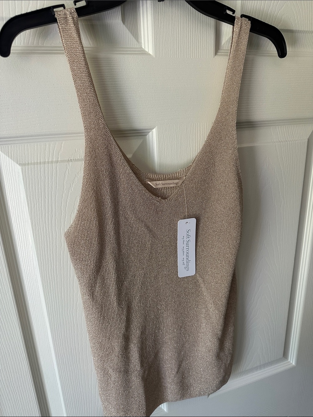 Brand new champagne gold metallic shimmer tank by soft surroundings